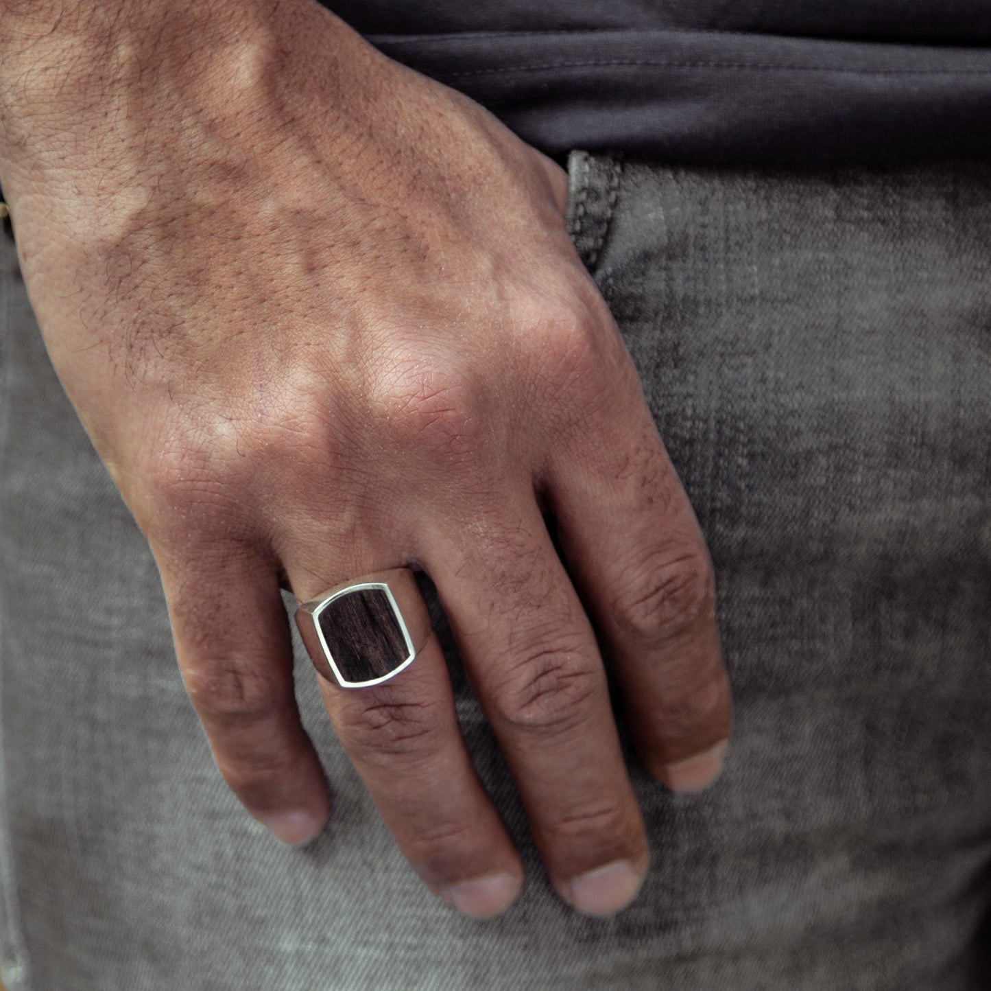 Tree Bark Signet Ring