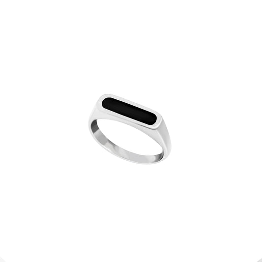 Black Enamel Signet Ring