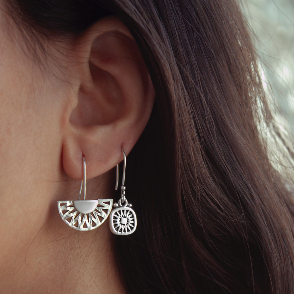 Sun Compass Hanging  Earrings