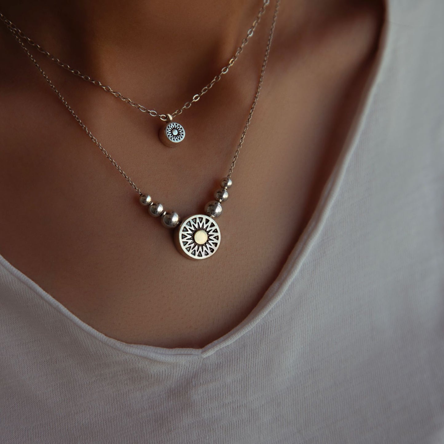 Double Sided Sun Necklace